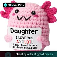 Crochet Axolotl Doll, 1 Count Cute Axolotl Doll, Birthday Gift for Daughter, Teenager Gift, Party Favors for Teen Girl Gifts,...