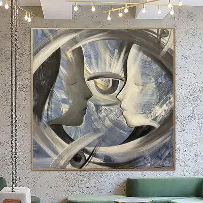 Extra Large Abstract Faces Paintings On Canvas Figurative Painting Modern Original Artwork Textured Handmade Painting | YIN Y...