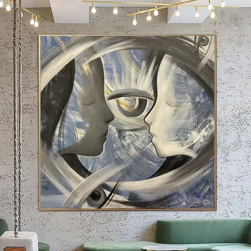 Extra Large Abstract Faces Paintings On Canvas Figurative Painting Modern Original Artwork Textured Handmade Painting | YIN Y...