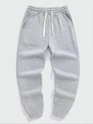 Men's Casual Fleece Drawstring Pants, Comfortable Warmth for Daily Wear, Sports & Outdoor Activities, Men's Jogger Sweatpants