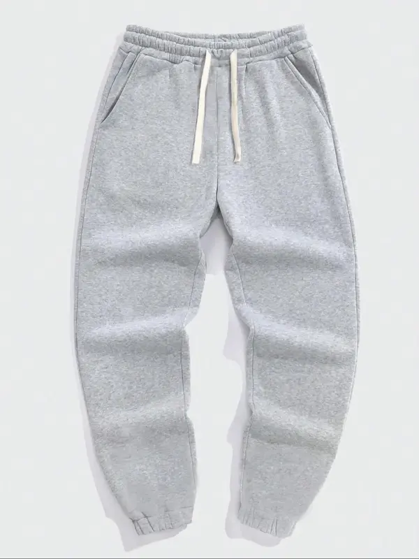 Men's Casual Fleece Drawstring Pants, Comfortable Warmth for Daily Wear, Sports & Outdoor Activities, Men's Jogger Sweatpants