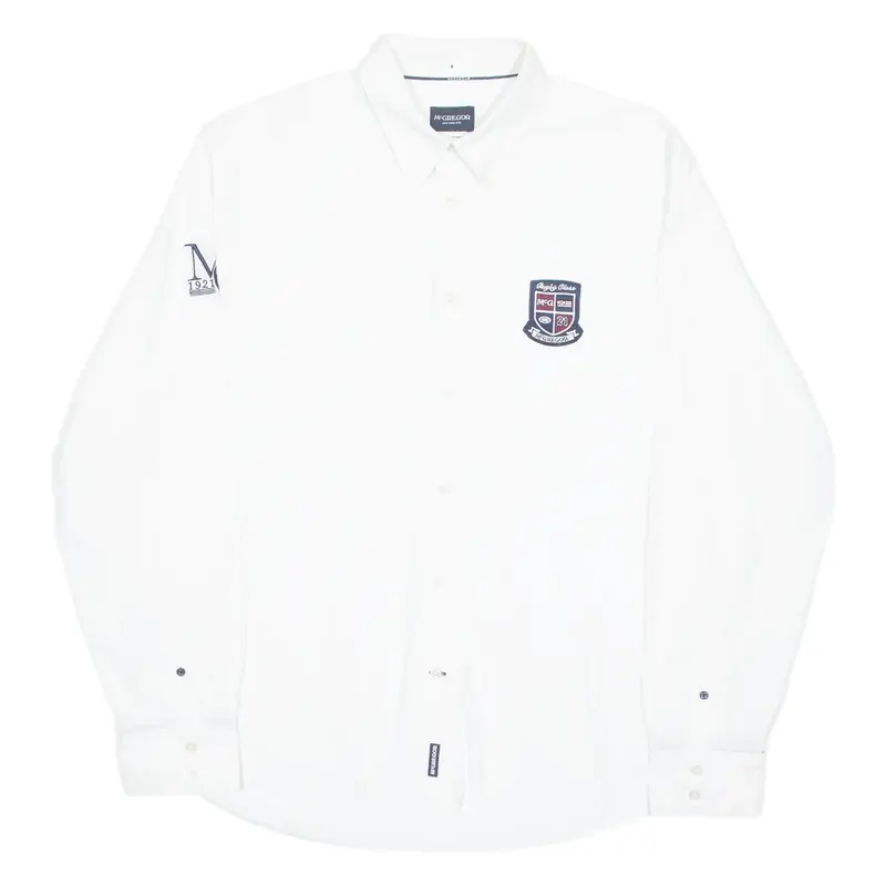 MCGREGOR Custom Fit Mens Plain Shirt White Long Sleeve XL