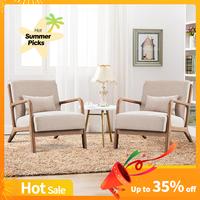 [Set of 2] 】Summer Sale】EBELLO Modern Arm Chairs , Mid-Century Modern Accent Chair Upholstered Lounge Chair with Pillow a...