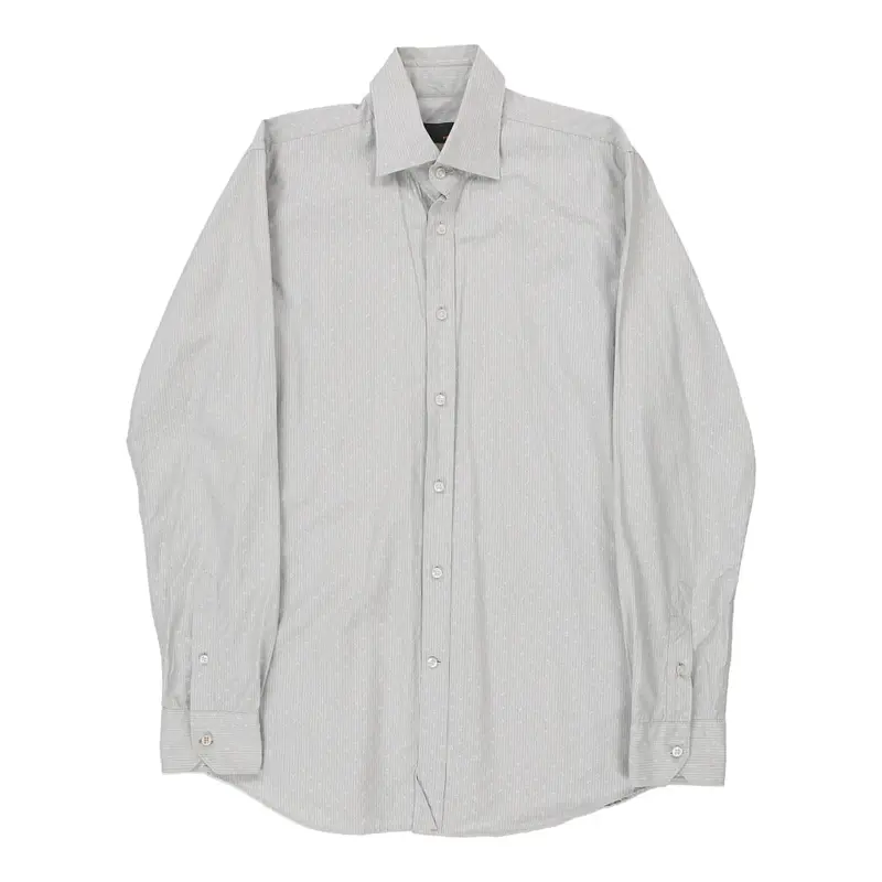 Fendi Striped Shirt - Medium Grey Cotton Blend