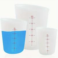 Silicone Measuring Cup, 1 Count 500ML/250ML/125ML Double Scale Soft Measuring Cup, Baking Utensils for Home Kitchen