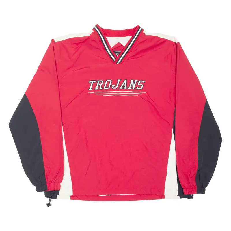 CHARLES RIVER Hoog Trojans Hockey Training Top USA Sweatshirt Red V-Neck Mens L