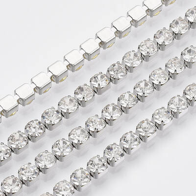 3.28 Feet 304 Stainless Steel Rhinestone Strass Chains