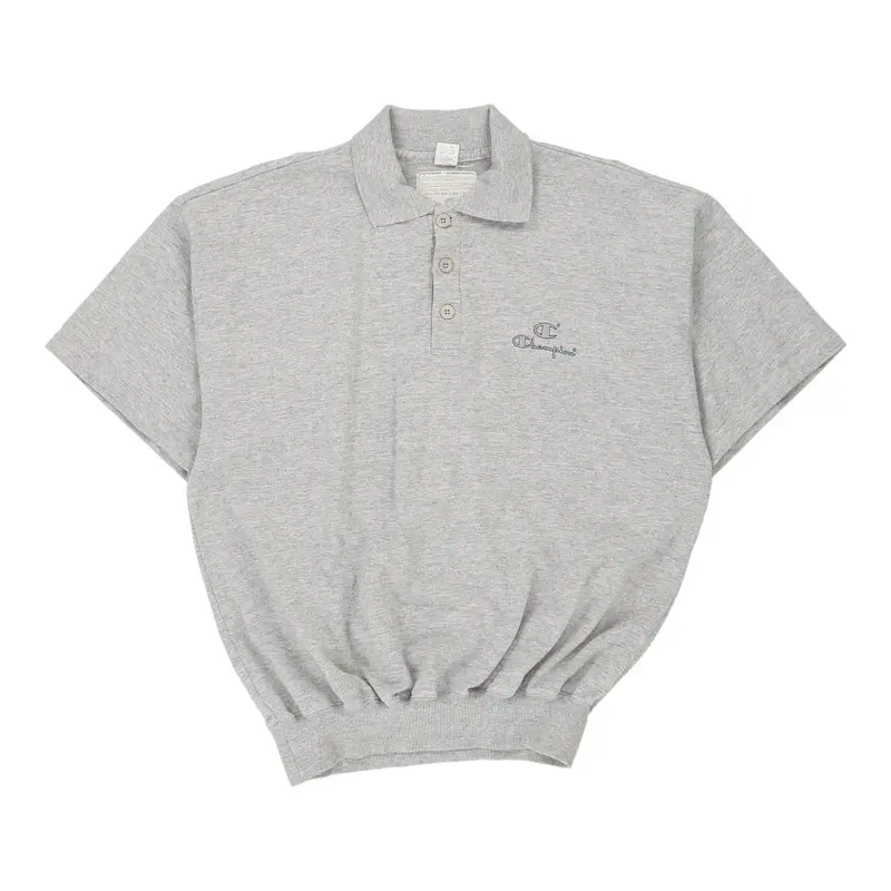 Champion Polo Shirt - XL Grey Cotton