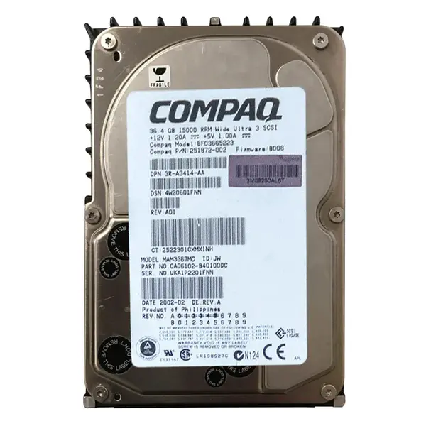 3R-A3414-AA HP 36.4GB Wide Ultra3 SCSI 15000 3.5-inch 8MB Hard Drive