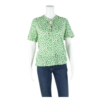 MARC O'POLO Womens Printed Top Green V-Neck Floral M