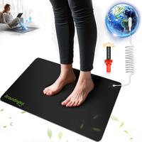Groundbam Grounding Mat for Sleep,Earthing Mat,Black Non Slip PU Leather Grounding Mattress with Grounding Cord,Grounding Pad...