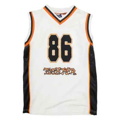HERE AND THERE Mens Vest White Sleeveless V-Neck S
