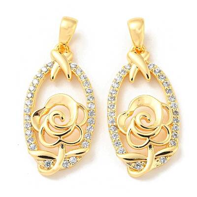 Brass Micro Pave Cubic Zirconia Pendants