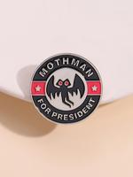 Creative Letter & Star Design Round Shaped Pin Badge Brooch, Cute Fashion Alloy Badge for Daily Used, Vacation Holiday Party ...