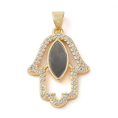Brass Micro Pave Clear Cubic Zirconia Pendant
