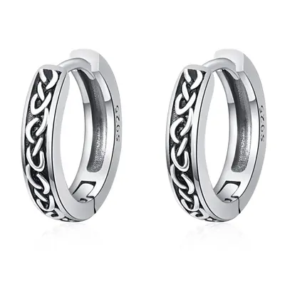 Sterling Silver Celtic Knot Hoop Earrings