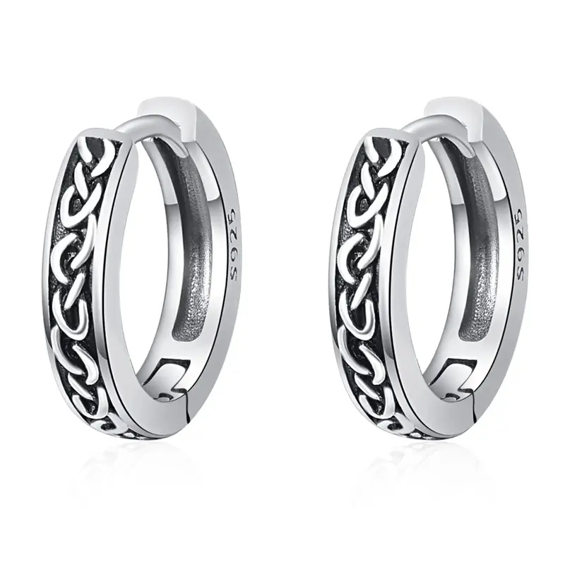 Sterling Silver Celtic Knot Hoop Earrings