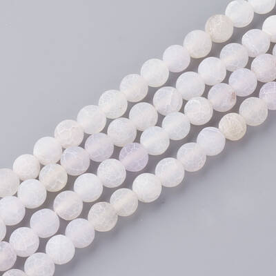 Natural Fire Crackle Agate Bead Strands