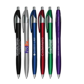 500 Customized Silhouette Metallic - Retractable Ball Point Pen