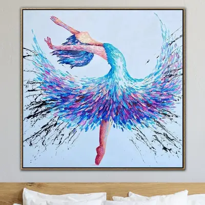 Large Ballerina Painting Dancing Girl Oil Painting Abstract Modern Art Ballerina Abstract Artwork Canvas Oil Artwork | BALLER...