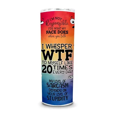 20oz Slogan Graphic Insulated Tumbler Cup, 1 Count Insulated Tumbler Cup with Straw and Brush, Outdoor Tumbler Water Bottle, ...