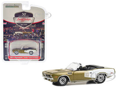 1971 Plymouth Barracuda 383 Convertible Tawny Gold Metallic and White (Lot 1071) Barrett Jackson \