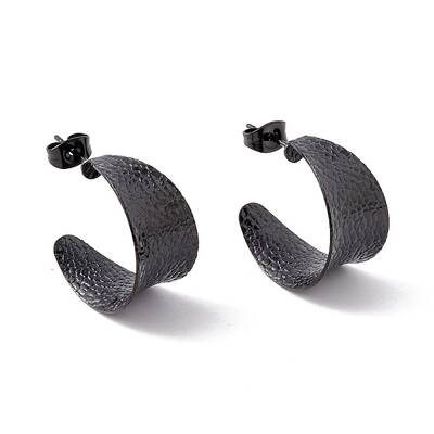 Ion Plating(IP) 304 Stainless Steel Chunky C-shape Stud Earrings