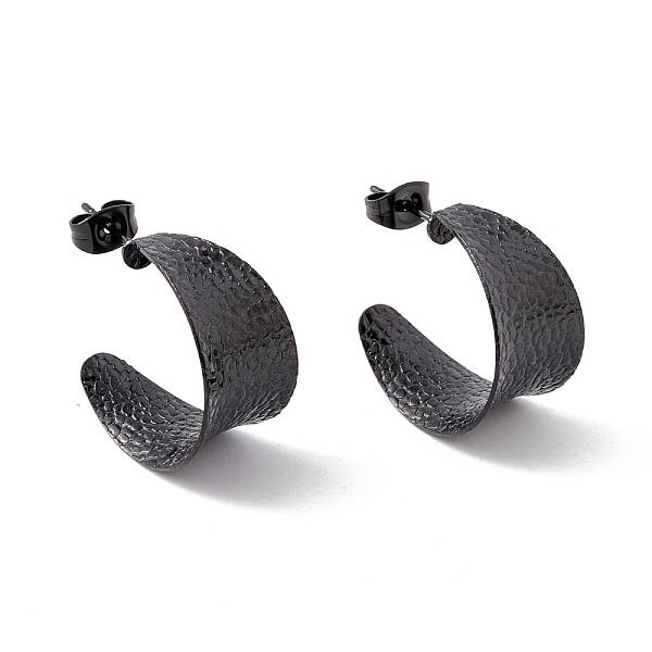 Ion Plating(IP) 304 Stainless Steel Chunky C-shape Stud Earrings