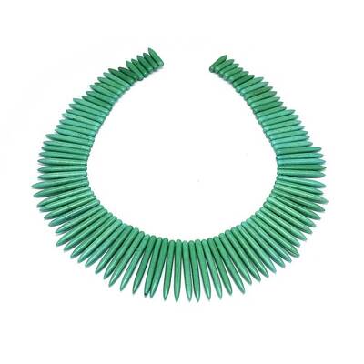Synthetic Turquoise Graduated Spike Beads Strands