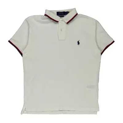 Polo By Ralph Lauren Slim Fit Polo Shirt - Large White Cotton