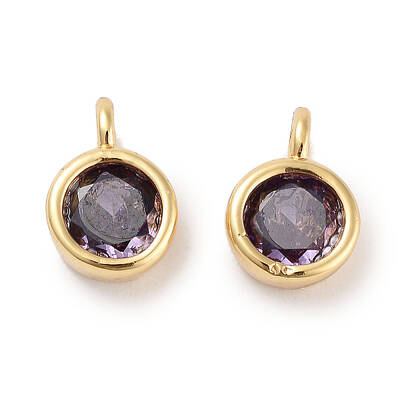 Brass Micro Pave Cubic Zirconia Charms