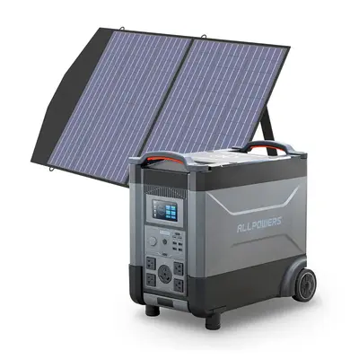 ALLPOWERS R4000 Portable Power Station 3600W 3456Wh R4000+SP027 100W Solar Panel