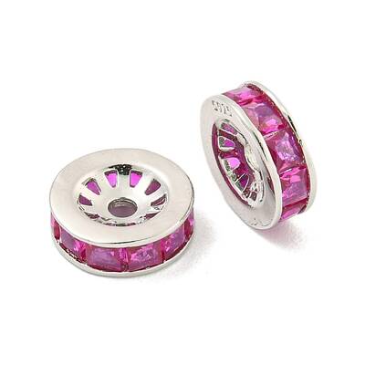 925 Sterling Silver Micro Pave Cubic Zirconia Beads