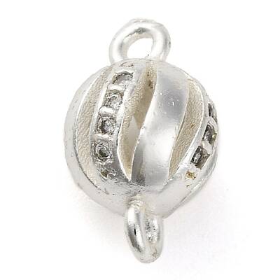 Brass Micro Pave Clear Cubic Zirconia Connector Charms