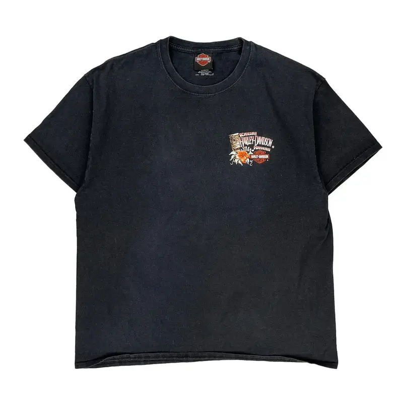 Kauai Harley Davidson Graphic T-Shirt - XL Black Cotton