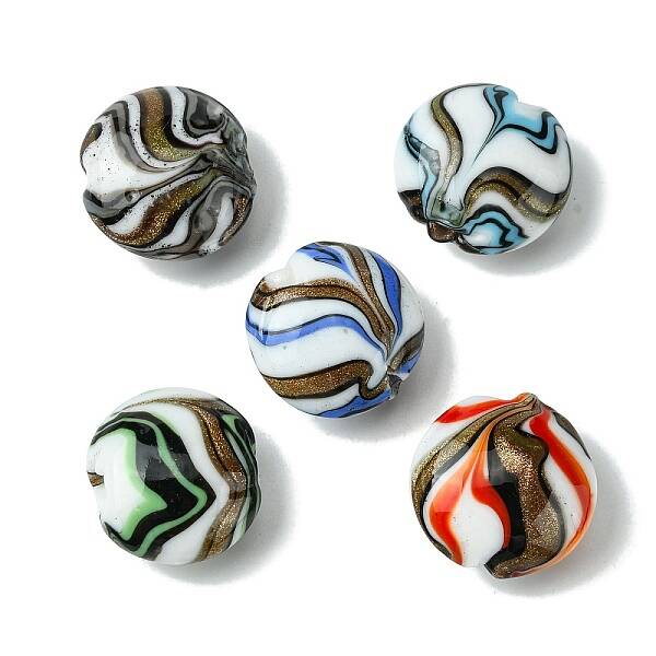 Handmade Gold Sand Lampwork Beads
