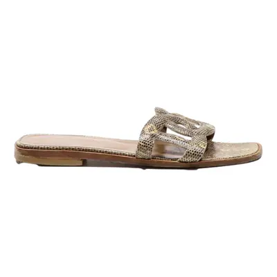 HERMES Slider Sandals Brown Synthetic Womens UK 4