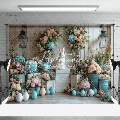 Aperturee White Wood Wall Color Floral Bunny Easter Backdrop, 3X2FT(1MX0.6M), 14 USD, easter backdrops, ENHD3J49-M