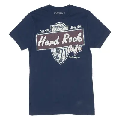 HARD ROCK CAFE Las Vegas T-Shirt Blue Short Sleeve Boys S