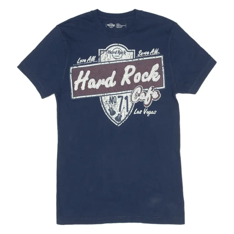 HARD ROCK CAFE Las Vegas T-Shirt Blue Short Sleeve Boys S