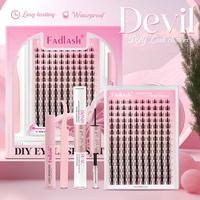 【FADLASH】 Devil DIY Lash Extension Kit DIY the lashes at home（Lashes Clusters+Bond and Seal+Glue Remover+Tweezers）