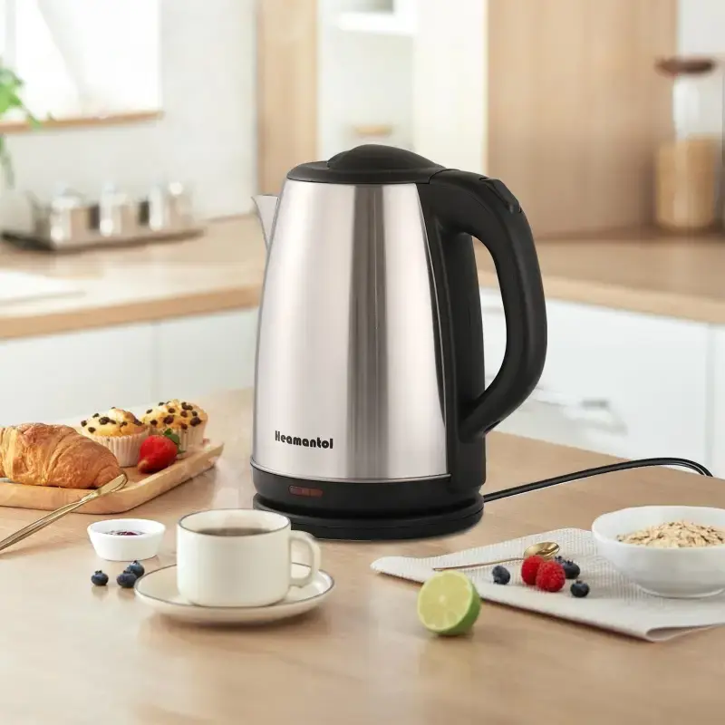 Stainless steel electric kettle 1.8L large capacity fast boiling with Auto Off function 360 degree rotating base electric tea