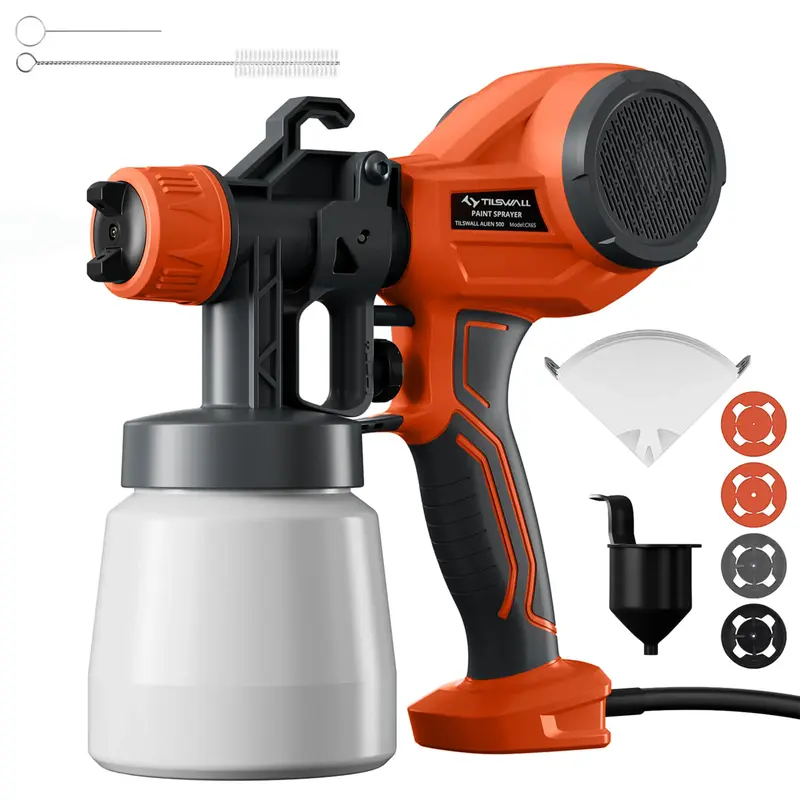 TILSWALL Alien500 Ultra Electric spray gun, electric paint sprayer, garden yard, small portable paint sprayer with 360 rotati...