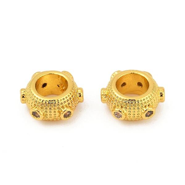 Brass Cubic Zirconia European Beads