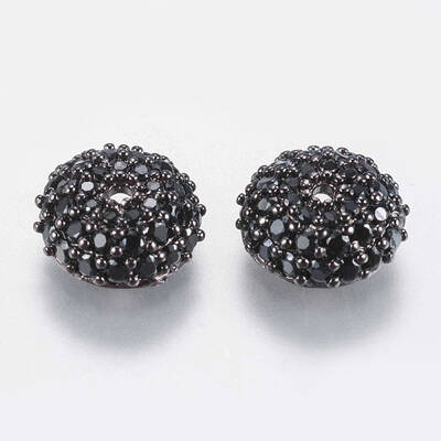 Brass Micro Pave Cubic Zirconia Bead Cap