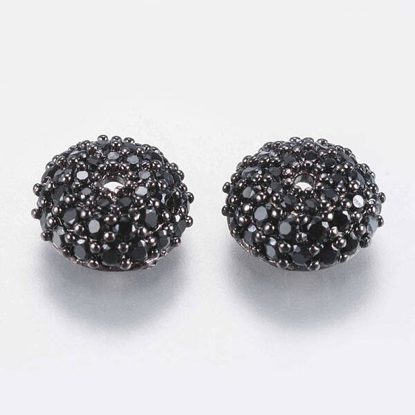 Brass Micro Pave Cubic Zirconia Bead Cap