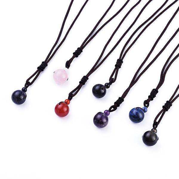 Natural & Synthetic Mixed Stone Pendant Necklaces