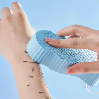 [2count]3D Bath Sponge,Random Color,Fish Scale Bath Sponge,Mud and Ash Scrubbing Sponge,Exfoliating Bath Sponge,Skin Friendly...