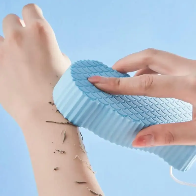 [2count]3D Bath Sponge,Random Color,Fish Scale Bath Sponge,Mud and Ash Scrubbing Sponge,Exfoliating Bath Sponge,Skin Friendly...