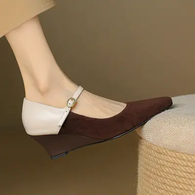CHIKO Arleigh Square Toe Wedge Mary Jane Shoes